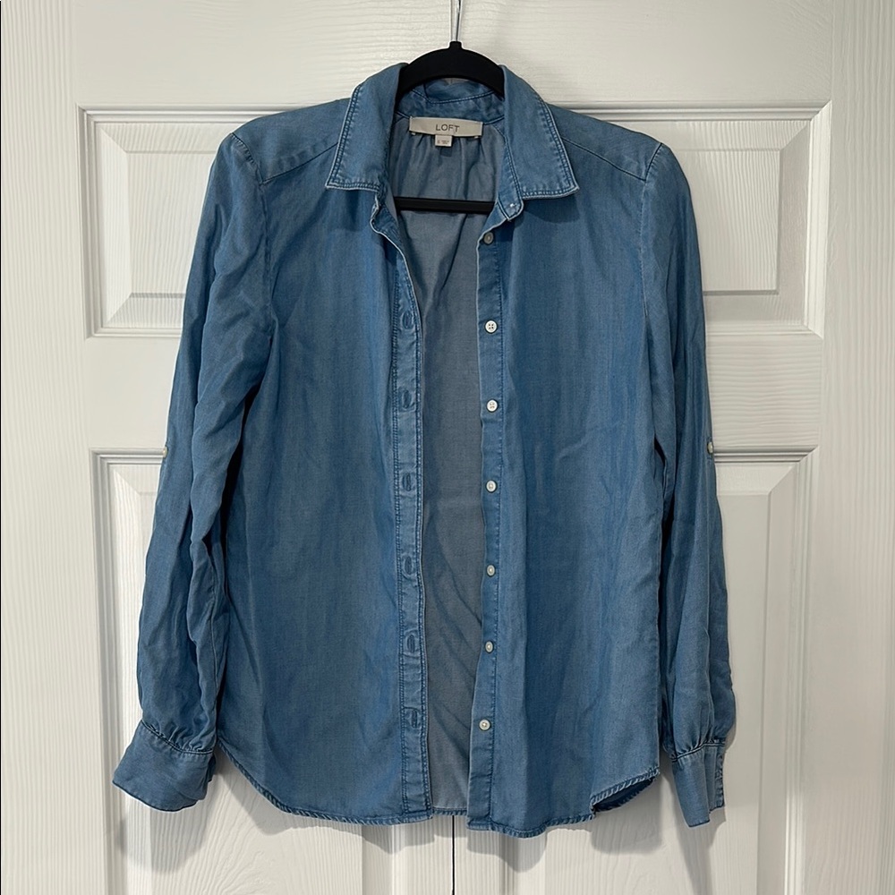 LOFT Blue Denim Shirt
